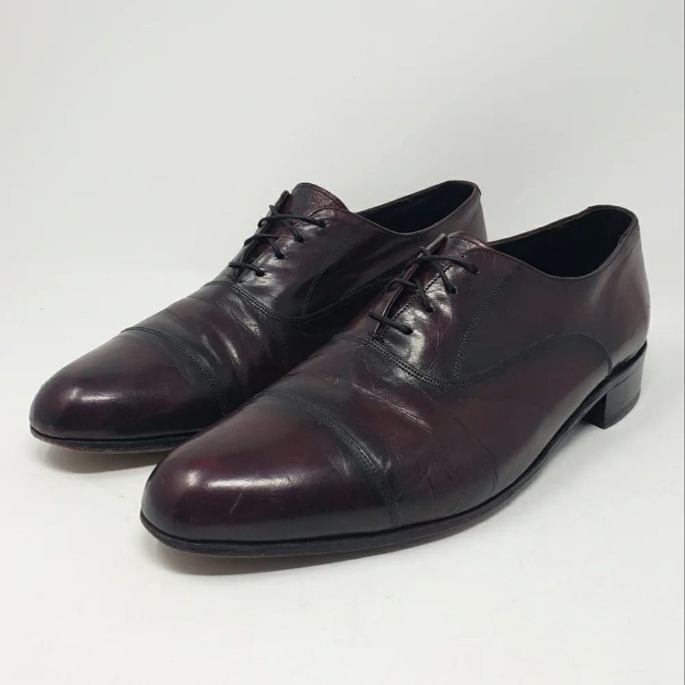 Florsheim‎ Cap Toe Oxford Burgundy Red Leather Dress Shoes Mens Size 11 33330